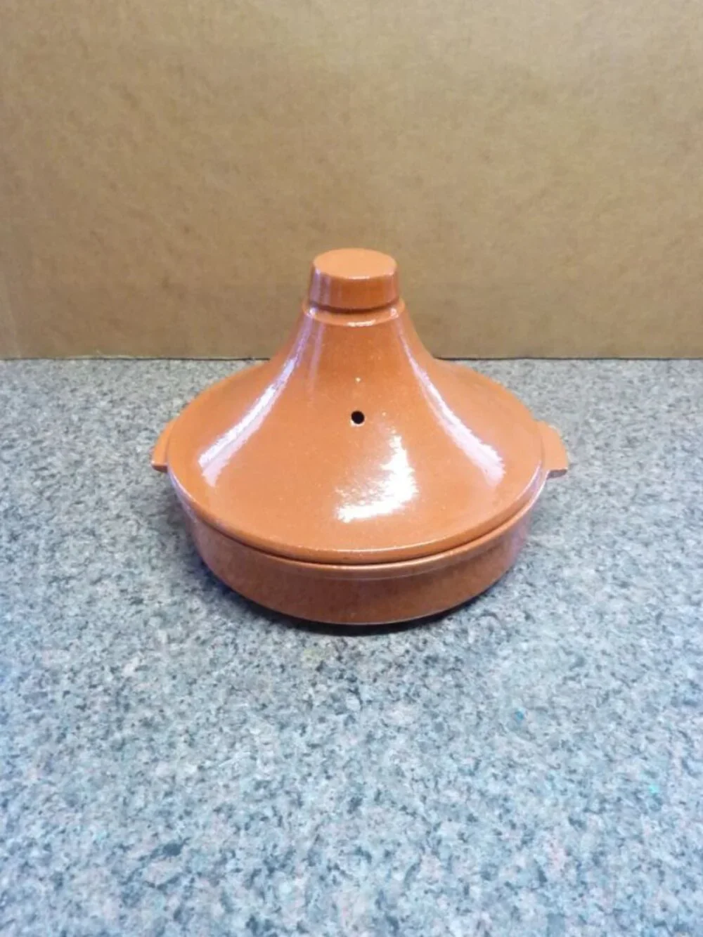 Sur La Table Glazed Terra Cotta Tagine, Brown, Handmade Ceramic Pot with Conical